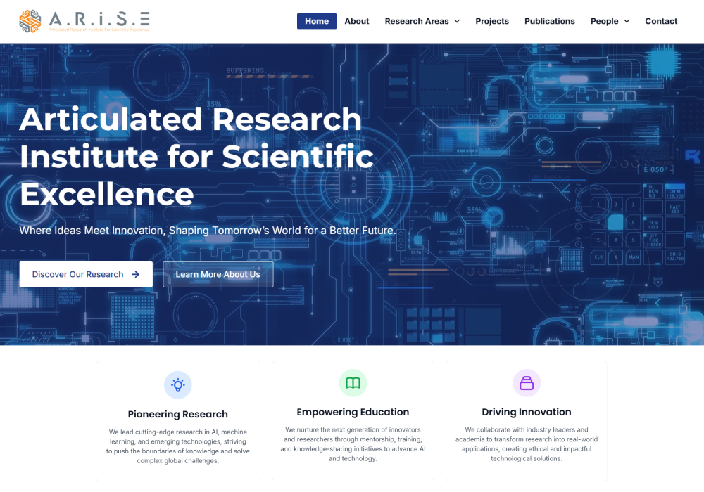 Developed a professional and data-driven website for a research institute to showcase their publications and establish credibility.